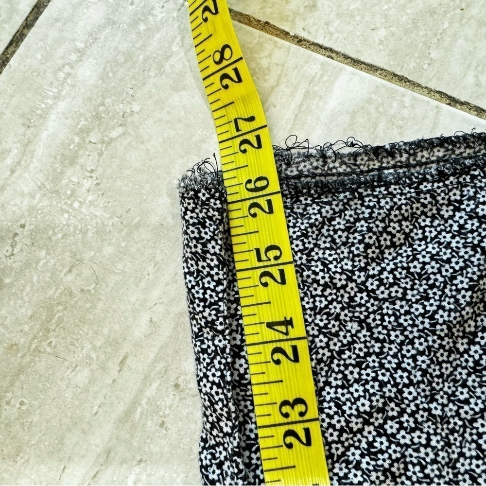 Vintage InModa Frayed Ankle Pull On Drawstring Ditsy Floral Wide Leg Pants - Picture 9 of 9